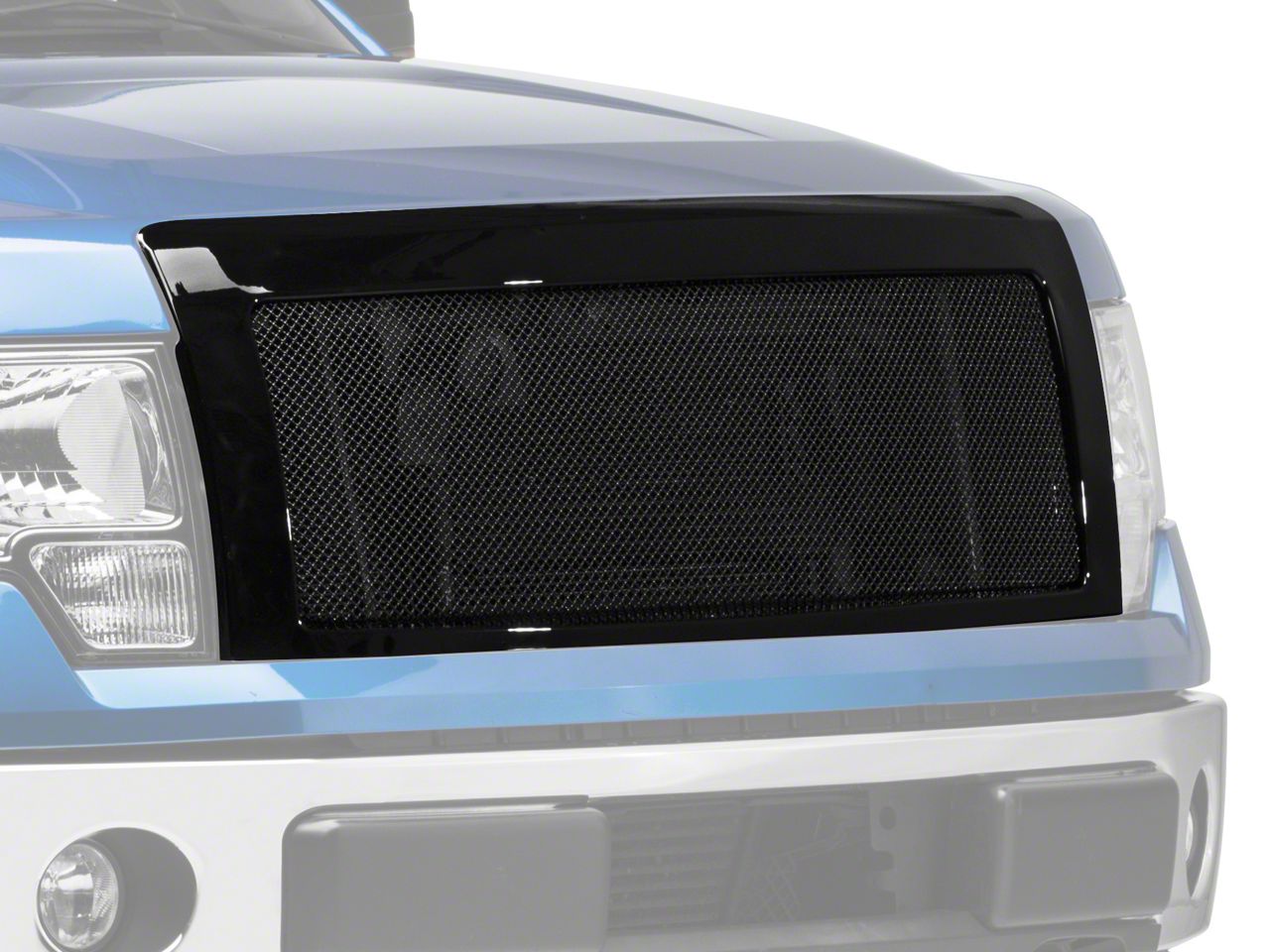 RedRock Stainless Steel Upper Replacement Grille; Black (09-14 F-150, Excluding Raptor)