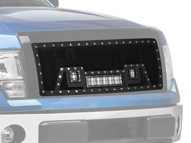 SpeedForm Stainless Steel Upper Replacement Grille w/ LED Lights - Black (09-14 F-150, Excluding Raptor)