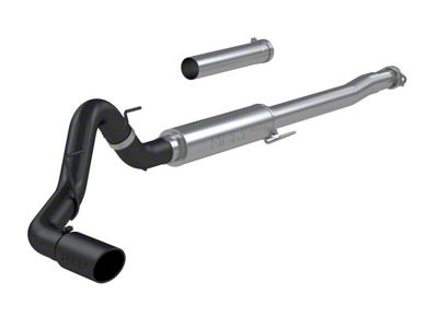 MBRP Armor BLK Single Exhaust System; Race Version; Side Exit (21-24 3.5L EcoBoost F-150, Excluding Raptor & Tremor)