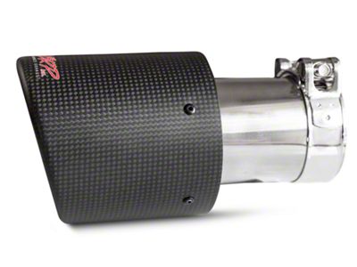MBRP Angled Cut Dual Wall Exhaust Tip; 4-Inch; Carbon Fiber (Fits 2.50-Inch Tailpipe)