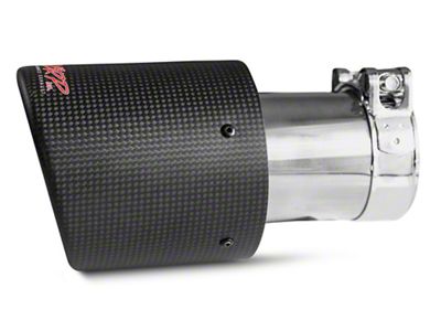 MBRP Angled Cut Dual Wall Exhaust Tip; 4-Inch; Carbon Fiber (Fits 2.50-Inch Tailpipe)