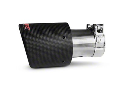 MBRP Angled Cut Dual Wall Exhaust Tip; 4-Inch; Carbon Fiber (Fits 2.50-Inch Tailpipe)