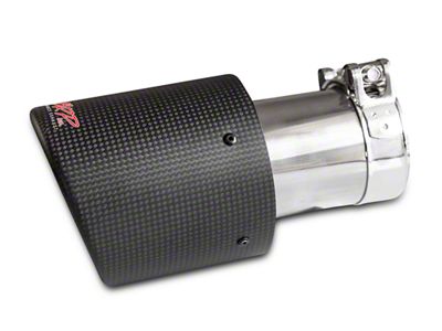 MBRP Angled Cut Dual Wall Exhaust Tip; 4-Inch; Carbon Fiber (Fits 3-Inch Tailpipe)