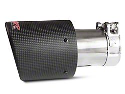 MBRP Angled Cut Dual Wall Exhaust Tip; 4-Inch; Carbon Fiber (Fits 3-Inch Tailpipe)