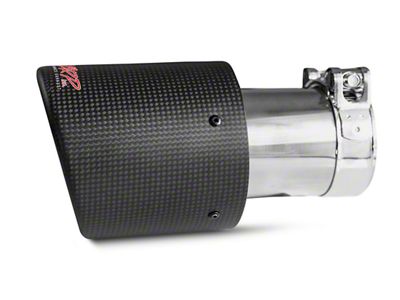 MBRP Angled Cut Dual Wall Exhaust Tip; 4-Inch; Carbon Fiber (Fits 3-Inch Tailpipe)