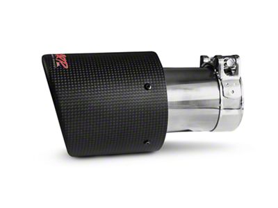 MBRP Angled Cut Dual Wall Exhaust Tip; 4-Inch; Carbon Fiber (Fits 3-Inch Tailpipe)