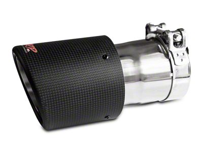 MBRP Angled Cut Dual Wall Round Exhaust Tip; 4.50-Inch; Carbon Fiber (Fits 3-Inch Tailpipe)