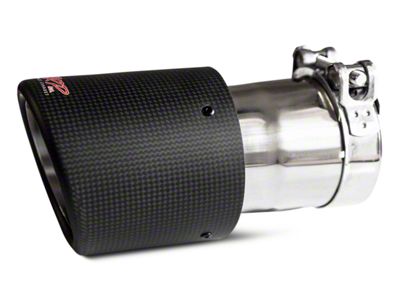 MBRP Angled Cut Dual Wall Round Exhaust Tip; 4.50-Inch; Carbon Fiber (Fits 3-Inch Tailpipe)