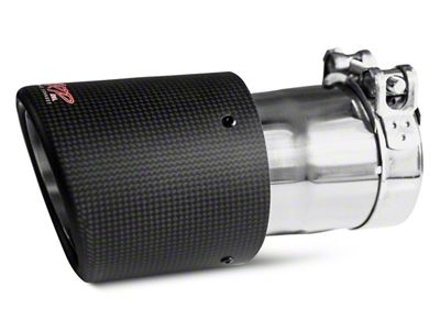 MBRP Angled Cut Dual Wall Round Exhaust Tip; 4.50-Inch; Carbon Fiber (Fits 3-Inch Tailpipe)