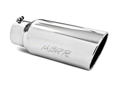 MBRP Angled Cut Rolled End Exhaust Tip; 5-Inch; Polished (Fits 4-Inch Tailpipe)