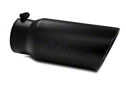 MBRP Angled Cut Rolled End Exhaust Tip; 5-Inch; Black (Fits 4-Inch Tailpipe)