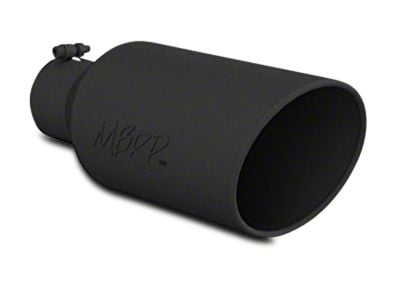 MBRP Angled Cut Rolled End Exhaust Tip; 7-Inch; Black (Fits 4-Inch Tailpipe)