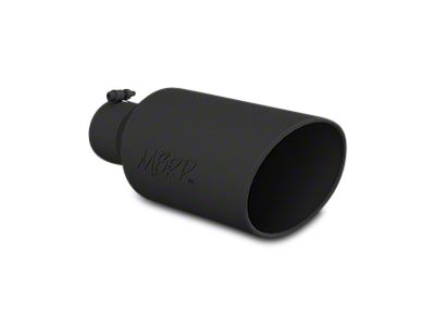 MBRP Angled Cut Rolled End Exhaust Tip; 7-Inch; Black (Fits 4-Inch Tailpipe)