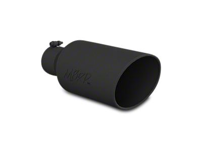 MBRP Angled Cut Rolled End Exhaust Tip; 7-Inch; Black (Fits 4-Inch Tailpipe)