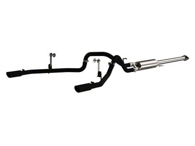 MBRP Armor BLK Dual Exhaust System; Rear Exit (15-20 5.0L F-150)