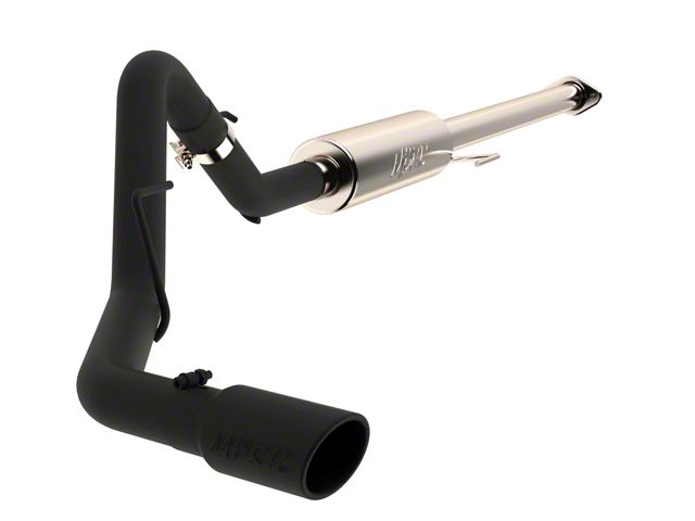 MBRP Armor BLK Single Exhaust System; Side Exit (15-20 2.7L EcoBoost F-150)