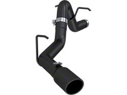 MBRP Armor BLK Filter-Back Single Exhaust System; Side Exit (16-22 2.8L Duramax Canyon)