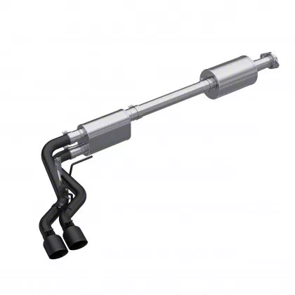 MBRP Armor BLK Dual Exhaust System; Middle Side Exit; Street Version (21-24 5.0L F-150, Excluding Tremor)