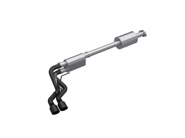 MBRP Armor BLK Dual Exhaust System; Middle Side Exit; Street Version (21-24 5.0L F-150, Excluding Tremor)