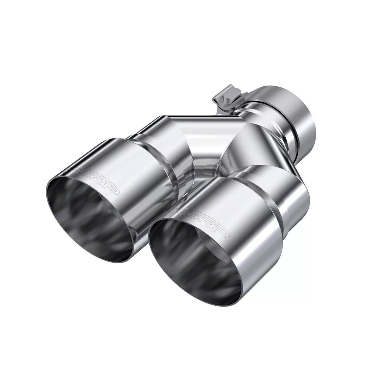 MBRP F150 Angled Cut Dual Round Exhaust Tip; 4Inch; Polished
