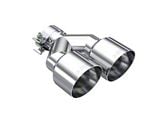 MBRP Angled Cut Dual Round Exhaust Tip; 4-Inch; Polished; Driver Side (Fits 2.50-Inch Tailpipe)