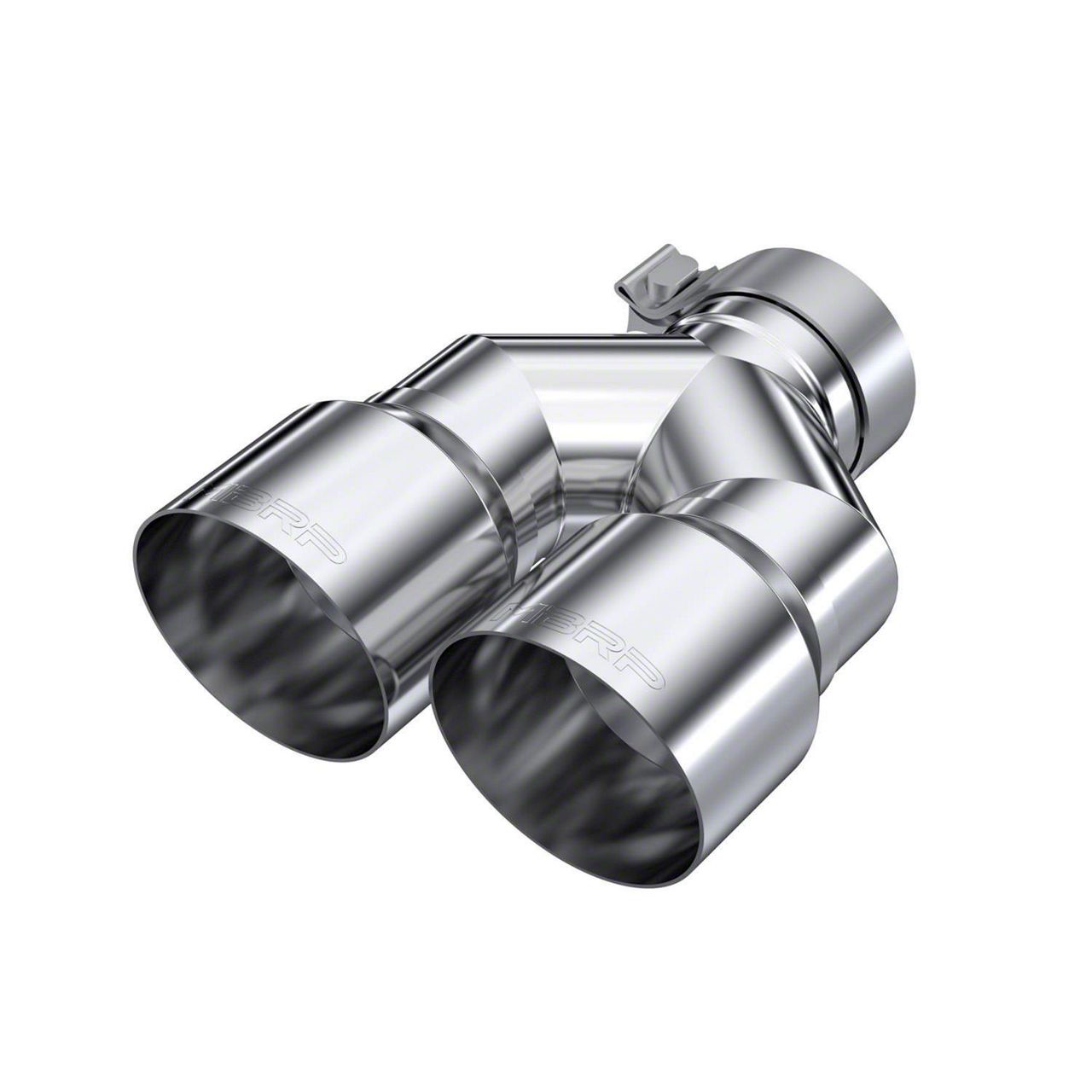 MBRP F250 Super Duty Angled Cut Dual Round Exhaust Tip; 4Inch; Polished; Passenger Side T5182