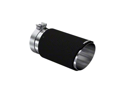 MBRP Angled Cut Rolled End Exhaust Tip; 6-Inch; Carbon Fiber (Fits 5-Inch Tailpipe)