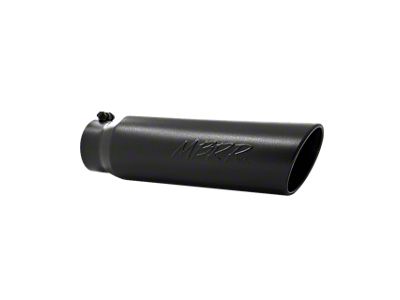 MBRP Angled Cut Rolled End Exhaust Tip; 5-Inch; Black (Fits 4-Inch Tailpipe)