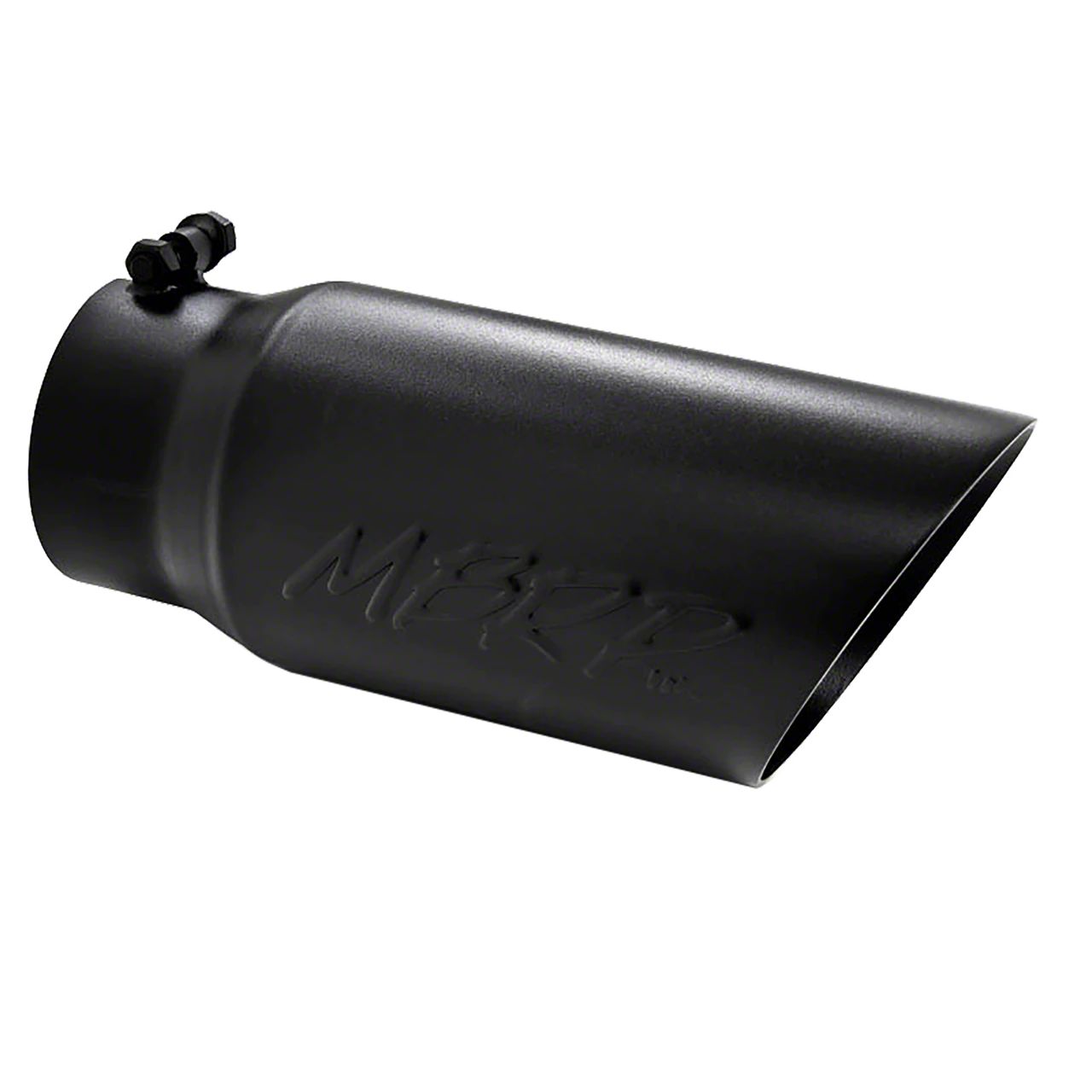 MBRP RAM 1500 5Inch Black Dual Wall Angled Exhaust Tip; 4Inch