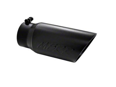 MBRP Angled Cut Dual Wall Exhaust Tip; 5-Inch; Black (Fits 4-Inch Tailpipe)