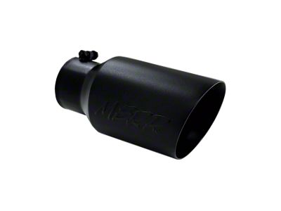 MBRP Angled Cut Dual Wall Exhaust Tip; 6-Inch; Black (Fits 4-Inch Tailpipe)