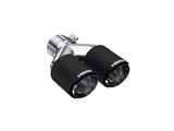 MBRP Angled Cut Dual Round Exhaust Tip; 3.50-Inch; Carbon Fiber; Driver Side (Fits 2.50-Inch Tailpipe)