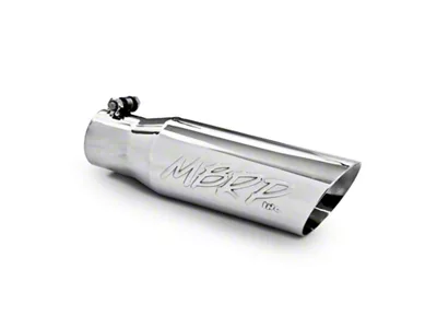 MBRP Angled Cut Dual Wall Exhaust Tip; 3.50-Inch; Polished (Fits 2.50-Inch Tailpipe)