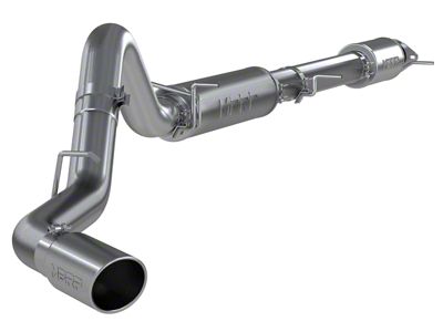 MBRP Armor Lite Single Exhaust System with Polished Tip; Side Exit (20-25 6.6L Gas Sierra 2500 HD)
