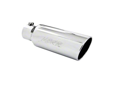 MBRP Angled Cut Rolled End Exhaust Tip; 6-Inch; Polished (Fits 4-Inch Tailpipe)