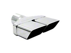 MBRP Angled Cut Dual Square Exhaust Tip; 2.50-Inch; Polished (Fits 2.50-Inch Tailpipe)