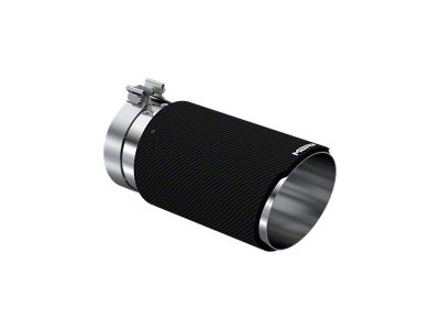 MBRP Angled Cut Rolled End Exhaust Tip; 6-Inch; Carbon Fiber (Fits 5-Inch Tailpipe)