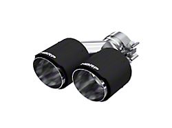 MBRP Angled Cut Dual Round Exhaust Tip; 4-Inch; Carbon Fiber; Passenger Side (Fits 2.50-Inch Tailpipe)