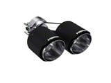 MBRP Angled Cut Dual Round Exhaust Tip; 4-Inch; Carbon Fiber; Driver Side (Fits 2.50-Inch Tailpipe)