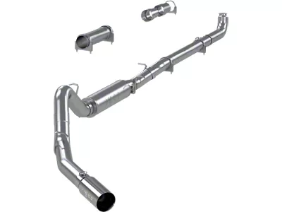 MBRP Armor Lite Single Exhaust System with Polished Tip; Side Exit (01-06 6.6L Duramax Sierra 3500 HD Extended Cab, Crew Cab)
