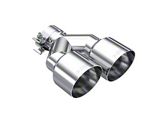 MBRP Angled Cut Dual Round Exhaust Tip; 4-Inch; Polished; Driver Side (Fits 2.50-Inch Tailpipe)