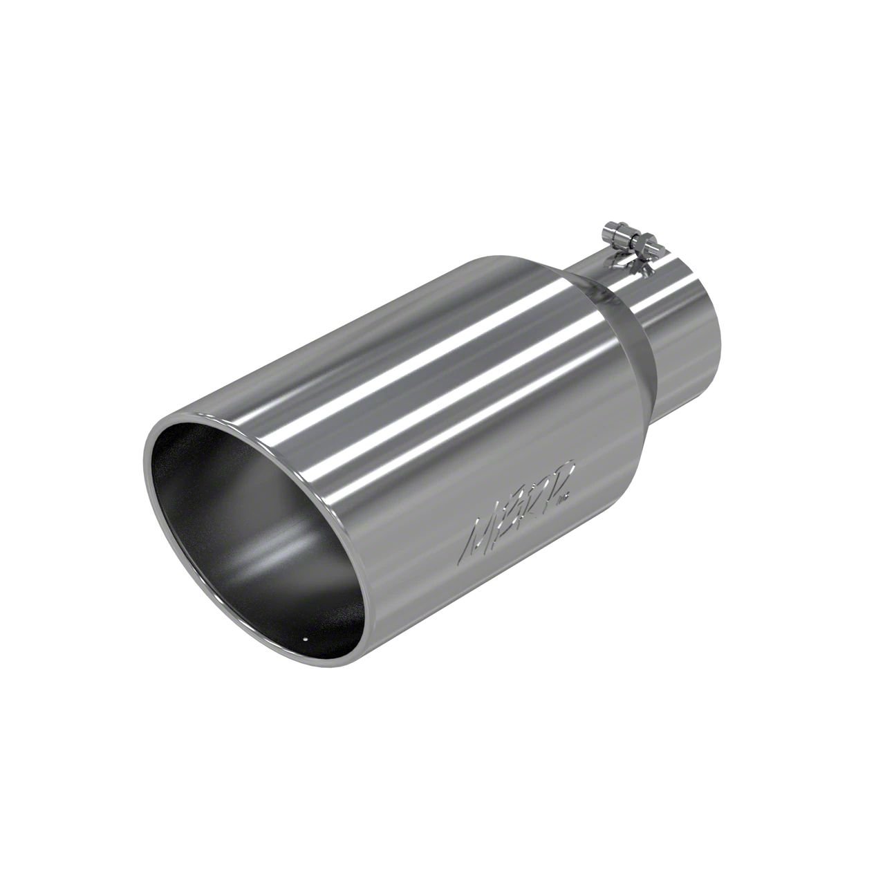 MBRP Silverado 1500 8Inch Polished Angled Rolled End Exhaust Tip; 5