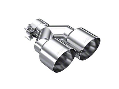 MBRP Angled Cut Dual Round Exhaust Tip; 4-Inch; Polished; Passenger Side (Fits 2.50-Inch Tailpipe)