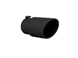 MBRP Angled Cut Rolled End Exhaust Tip; 6-Inch; Black (Fits 5-Inch Tailpipe)