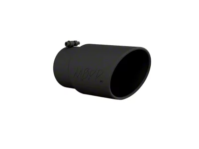 MBRP Angled Cut Rolled End Exhaust Tip; 6-Inch; Black (Fits 5-Inch Tailpipe)