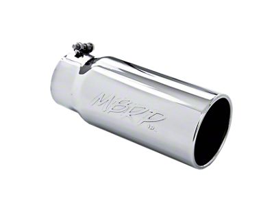 MBRP Straight Cut Rolled End Exhaust Tip; 5-Inch; Polished (Fits 4-Inch Tailpipe)