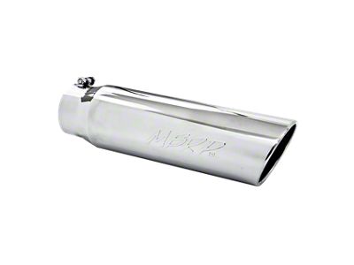MBRP Angled Cut Rolled End Exhaust Tip; 5-Inch; Polished (Fits 4-Inch Tailpipe)