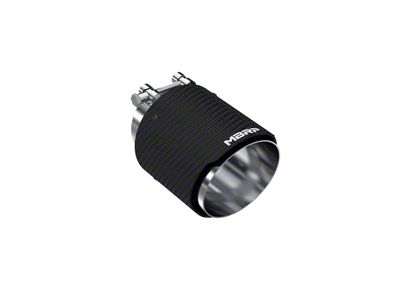 MBRP Angled Cut Round Exhaust Tip; 4.50-Inch; Carbon Fiber (Fits 3-Inch Tailpipe)