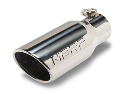 MBRP Angled Cut Rolled End Exhaust Tip; 4-Inch; Polished (Fits 2.75-Inch Tailpipe)