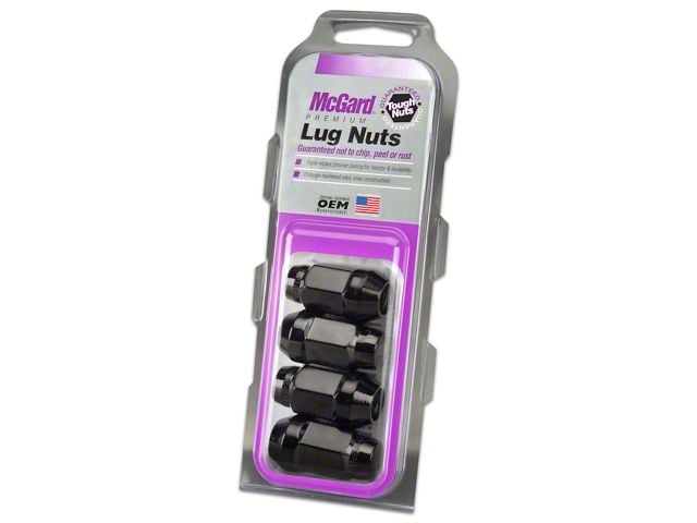 McGard Black Bulge Cone Seat Style Lug Nut Kit; 14mm x 1.5; Set of 4 (12-24 RAM 3500)